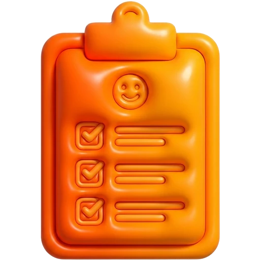 Icono de Encuestas de satisfacción: portapapeles con carita